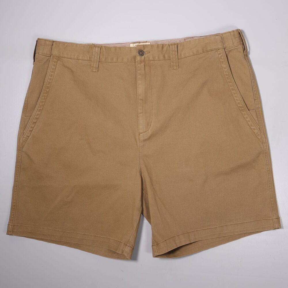 Territory Ahead Chino Shorts Flex Waist Dark Khaki Cotton Stretch Mens 42 x 7.5